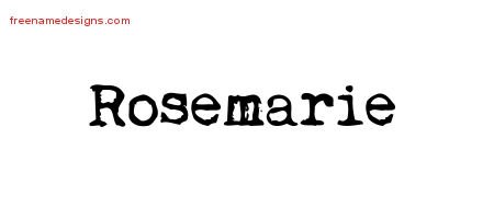 Rosemarie Vintage Writer Name Tattoo Designs