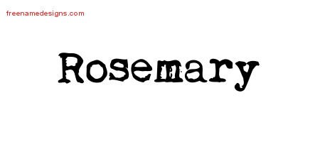 Rosemary Vintage Writer Name Tattoo Designs