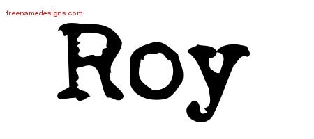 Roy Vintage Writer Name Tattoo Designs