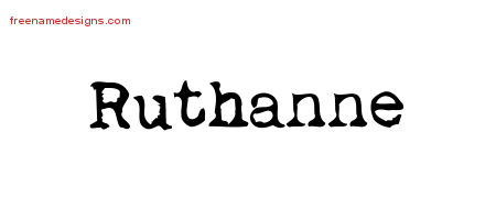 Ruthanne Vintage Writer Name Tattoo Designs