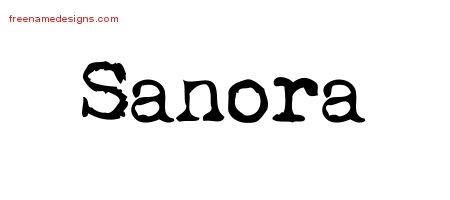 Sanora Vintage Writer Name Tattoo Designs