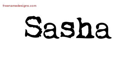 Sasha Vintage Writer Name Tattoo Designs
