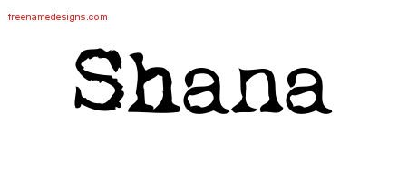 Shana Vintage Writer Name Tattoo Designs