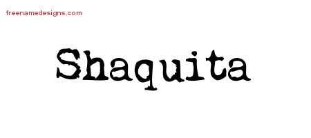 Shaquita Vintage Writer Name Tattoo Designs