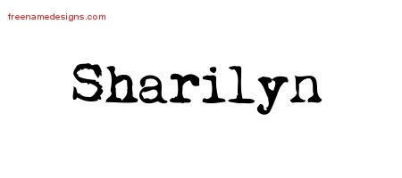 Sharilyn Vintage Writer Name Tattoo Designs