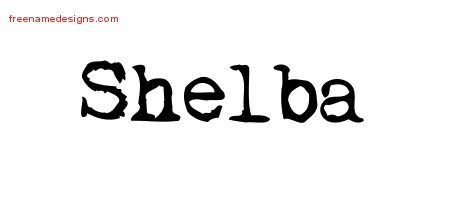 Shelba Vintage Writer Name Tattoo Designs