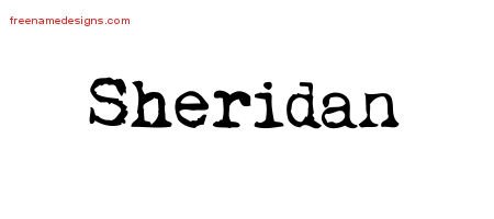 Sheridan Vintage Writer Name Tattoo Designs