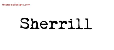 Sherrill Vintage Writer Name Tattoo Designs