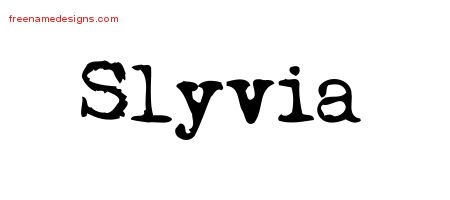 Slyvia Vintage Writer Name Tattoo Designs