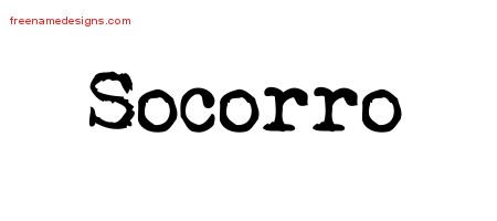 Socorro Vintage Writer Name Tattoo Designs