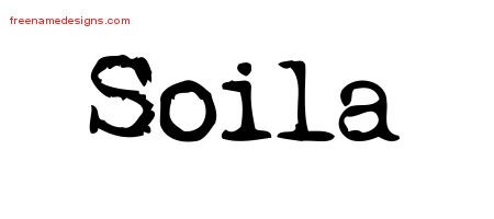 Soila Vintage Writer Name Tattoo Designs