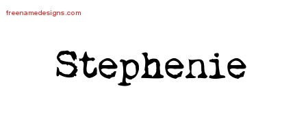Stephenie Vintage Writer Name Tattoo Designs