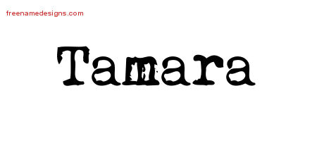 Tamara Vintage Writer Name Tattoo Designs