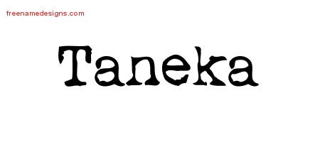 Taneka Vintage Writer Name Tattoo Designs
