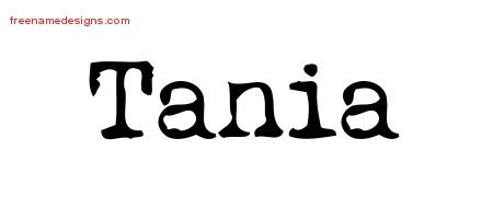Tania Vintage Writer Name Tattoo Designs