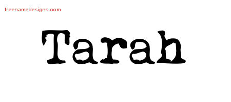 Tarah Vintage Writer Name Tattoo Designs