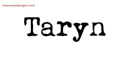 Taryn Vintage Writer Name Tattoo Designs