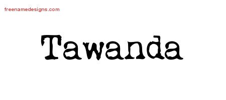 Tawanda Vintage Writer Name Tattoo Designs
