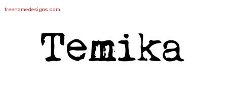 Temika Vintage Writer Name Tattoo Designs