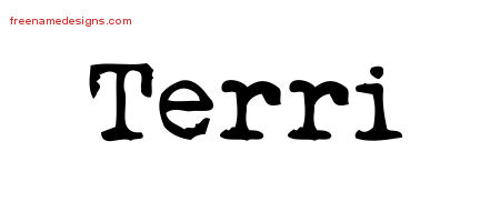 Terri Vintage Writer Name Tattoo Designs