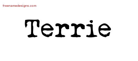 Terrie Vintage Writer Name Tattoo Designs