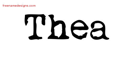 Thea Vintage Writer Name Tattoo Designs