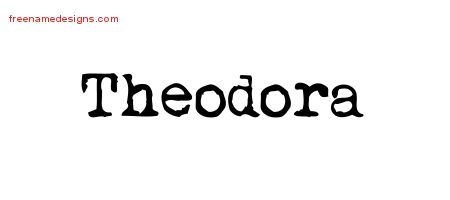 Theodora Vintage Writer Name Tattoo Designs