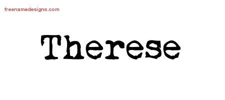 Therese Vintage Writer Name Tattoo Designs