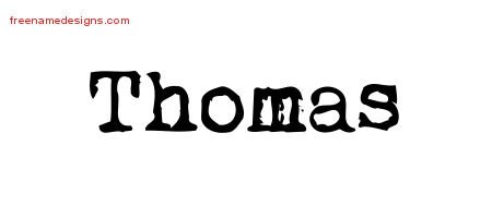 Thomas Vintage Writer Name Tattoo Designs