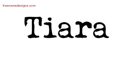 Tiara Vintage Writer Name Tattoo Designs