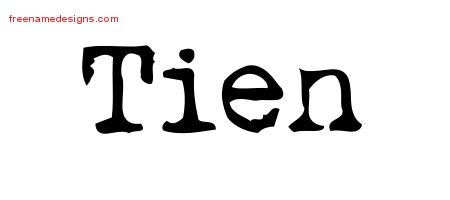 Tien Vintage Writer Name Tattoo Designs