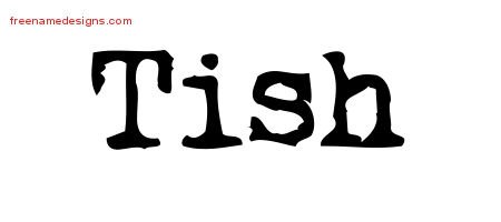 Tish Vintage Writer Name Tattoo Designs