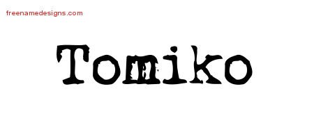 Tomiko Vintage Writer Name Tattoo Designs