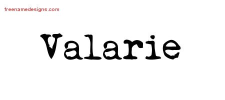 Valarie Vintage Writer Name Tattoo Designs