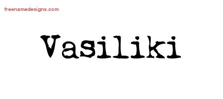 Vasiliki Vintage Writer Name Tattoo Designs