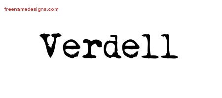 Verdell Vintage Writer Name Tattoo Designs