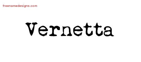 Vernetta Vintage Writer Name Tattoo Designs
