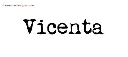 Vicenta Vintage Writer Name Tattoo Designs