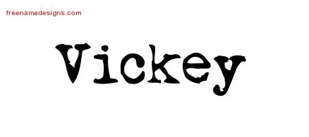 Vickey Vintage Writer Name Tattoo Designs