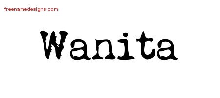 Wanita Vintage Writer Name Tattoo Designs
