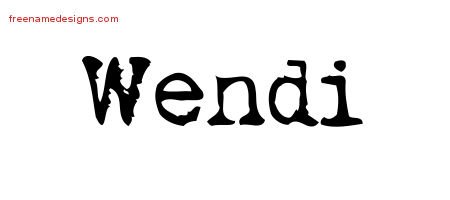Wendi Vintage Writer Name Tattoo Designs