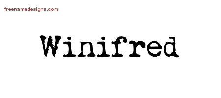 Winifred Vintage Writer Name Tattoo Designs