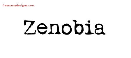 Zenobia Vintage Writer Name Tattoo Designs
