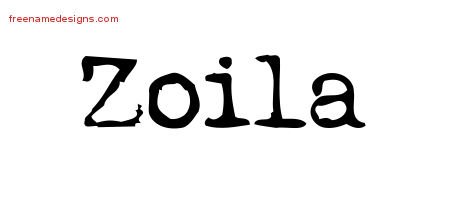 Zoila Vintage Writer Name Tattoo Designs