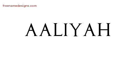 Regal Victorian Name Tattoo Designs Aaliyah Graphic Download