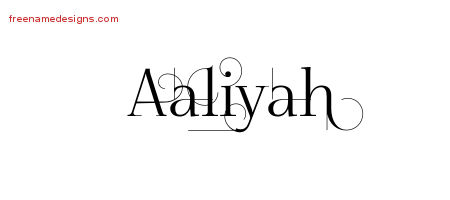 Decorated Name Tattoo Designs Aaliyah Free