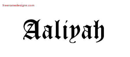 Blackletter Name Tattoo Designs Aaliyah Graphic Download