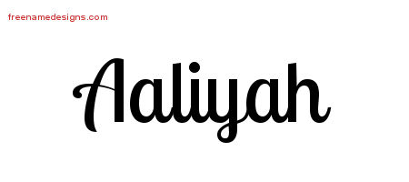 Handwritten Name Tattoo Designs Aaliyah Free Download