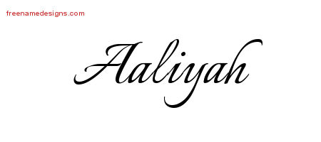 Calligraphic Name Tattoo Designs Aaliyah Download Free