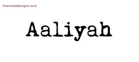Vintage Writer Name Tattoo Designs Aaliyah Free Lettering